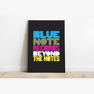 Quadro Com Moldura 46x64cm Blue Note Records