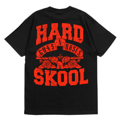 Camiseta Guns N' Roses - Hard Skool (Preta Frente e verso)