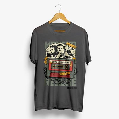 Camiseta Maneva - Tudo Vira Reggae - Cinza