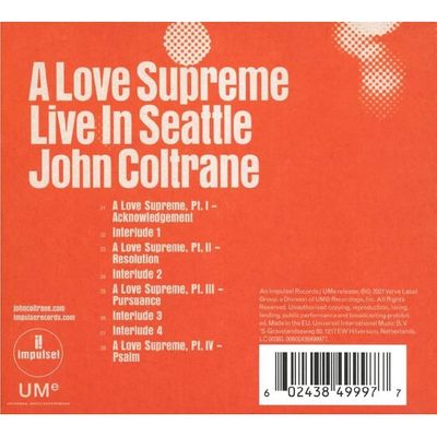 CD John Coltrane - A Love Supreme: Live In Seattle - Importado