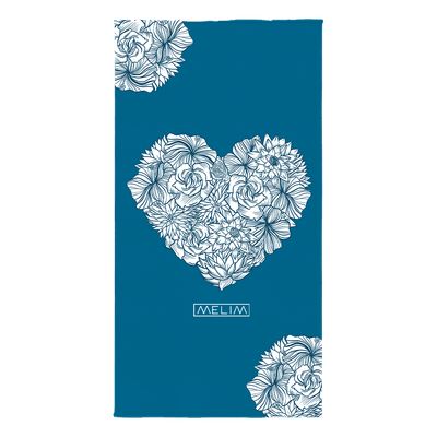Toalha Melim - Amores e Flores (Azul)