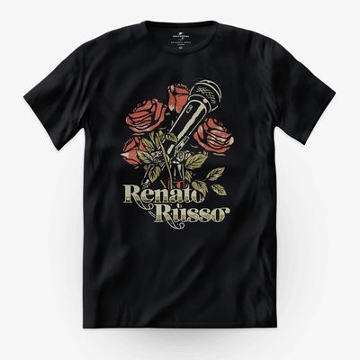 Camiseta Renato Russo - Rosas (microfone)