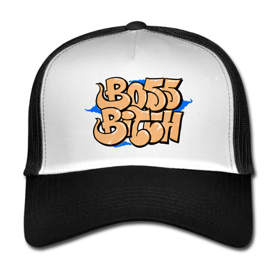 Boné Anitta - Boss Bitch Trucker hat (Branco e Preto)